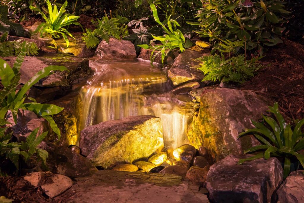 image of lighting for outdoor water features